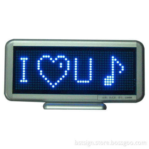 Blue Color Desk LED Moving Sign 16X48